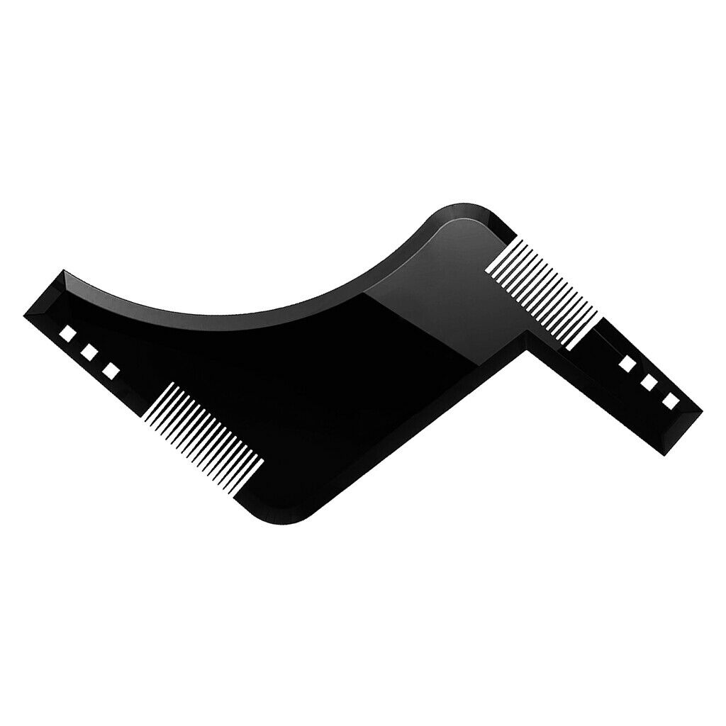 Beard Tool Stencil Symmetry Trimming Beard Comb for Salon Barber Black