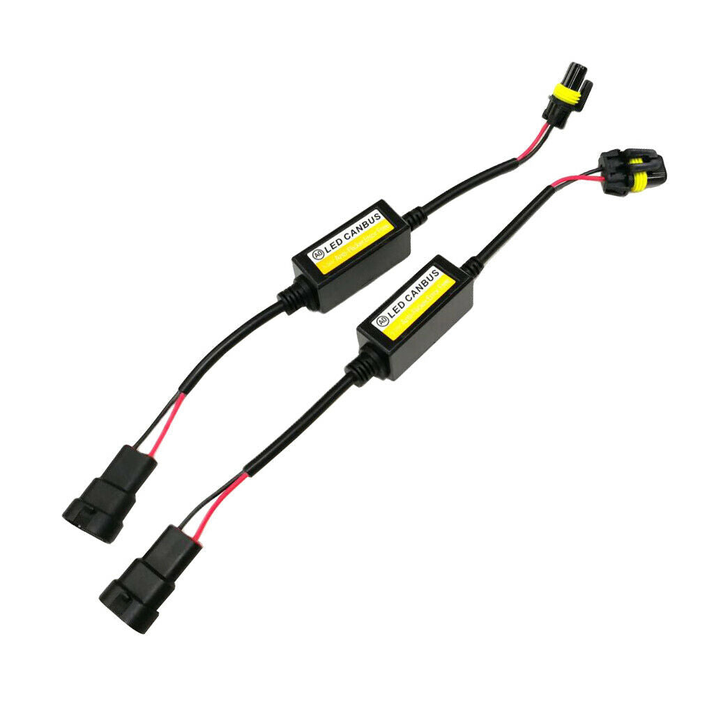 2x HB3 9005 LED Headlight Canbus Decoder Anti-Flicker Resistor Relay Adapter
