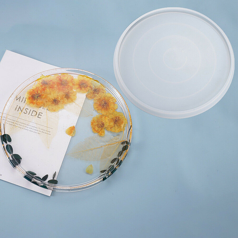 DIY Crystal Epoxy Mold Round Saucer Coaster Plate Silicone Mould Casting Supply