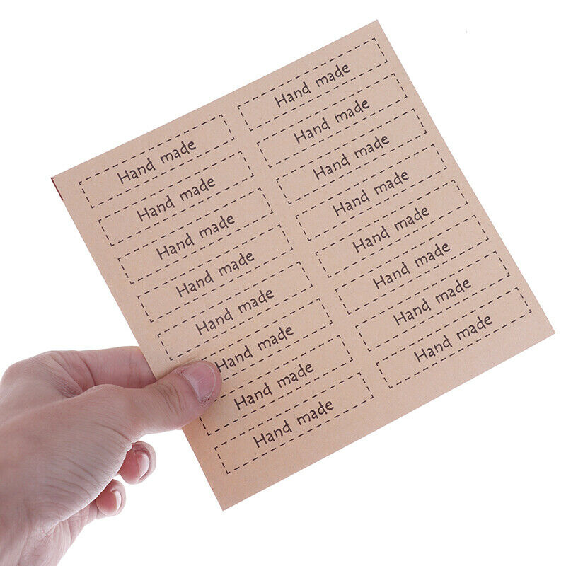 80Pcs "Hand Made" Self Adhesive Stickers Kraft Seal Paper Label Gift 1.5*.l8