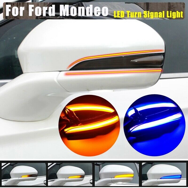 For Ford Fusion Mondeo MK5 2014-2019 Car LED Dynamic Side Rearview Mirror LighW5