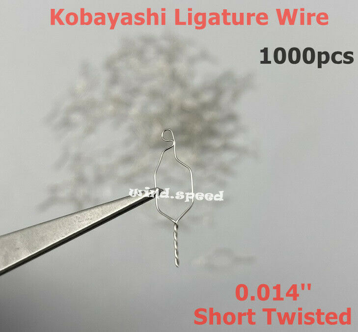 1000pcs Kobayashi Ligature Ties Dental Orthodontic Wires Weld Short Twisted 014