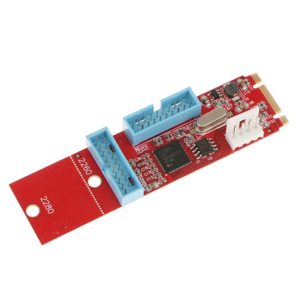 2 Port 19Pin 20P USB3.0 Express to NGFF M.2 B M Key Adapter Card Converter
