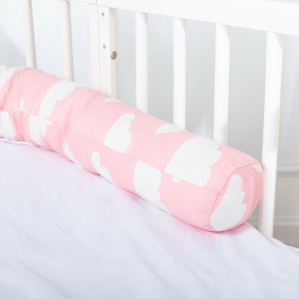 Baby Long Bumper Pillow Unisex Multipurpose Pads for Newborn Infant Pink Clouds