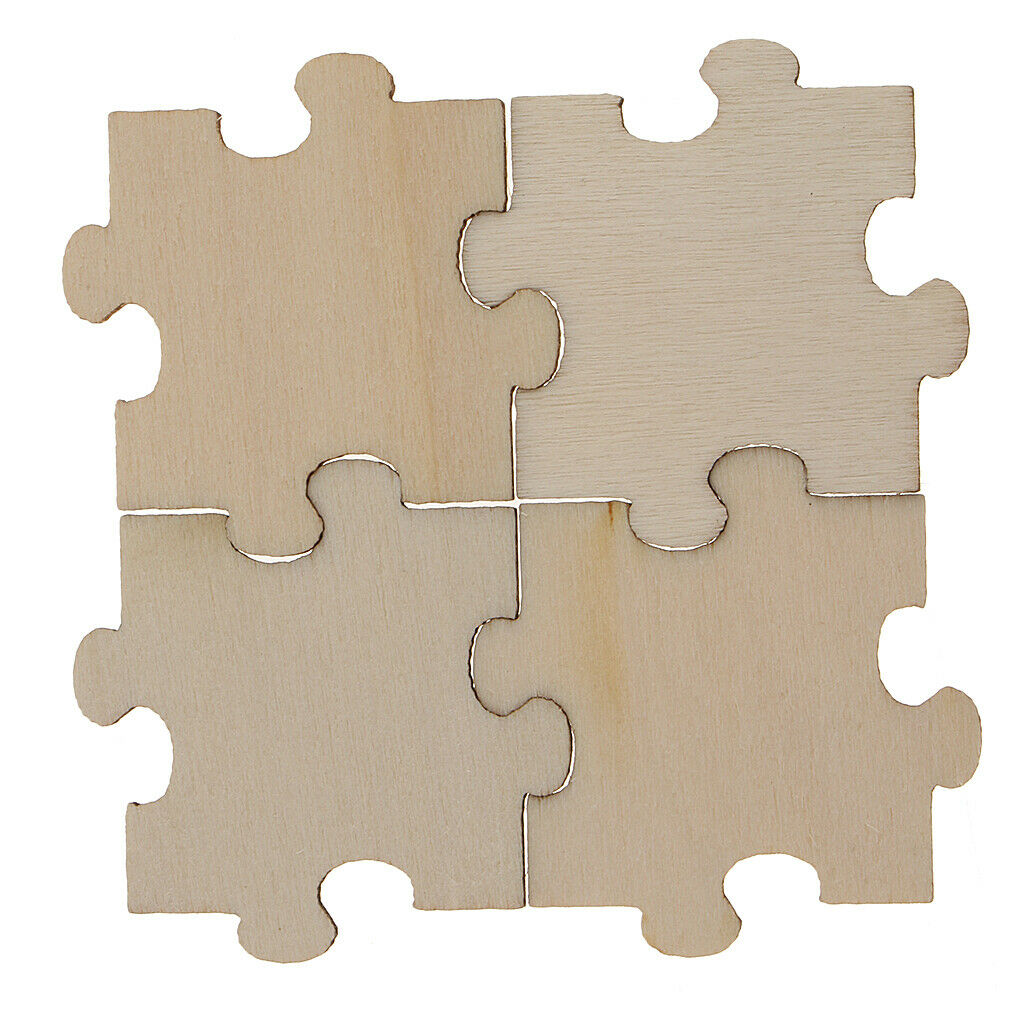150pc Wooden Square Puzzle Pieces Embellish Craft Shape Blank Cardmaking Tag