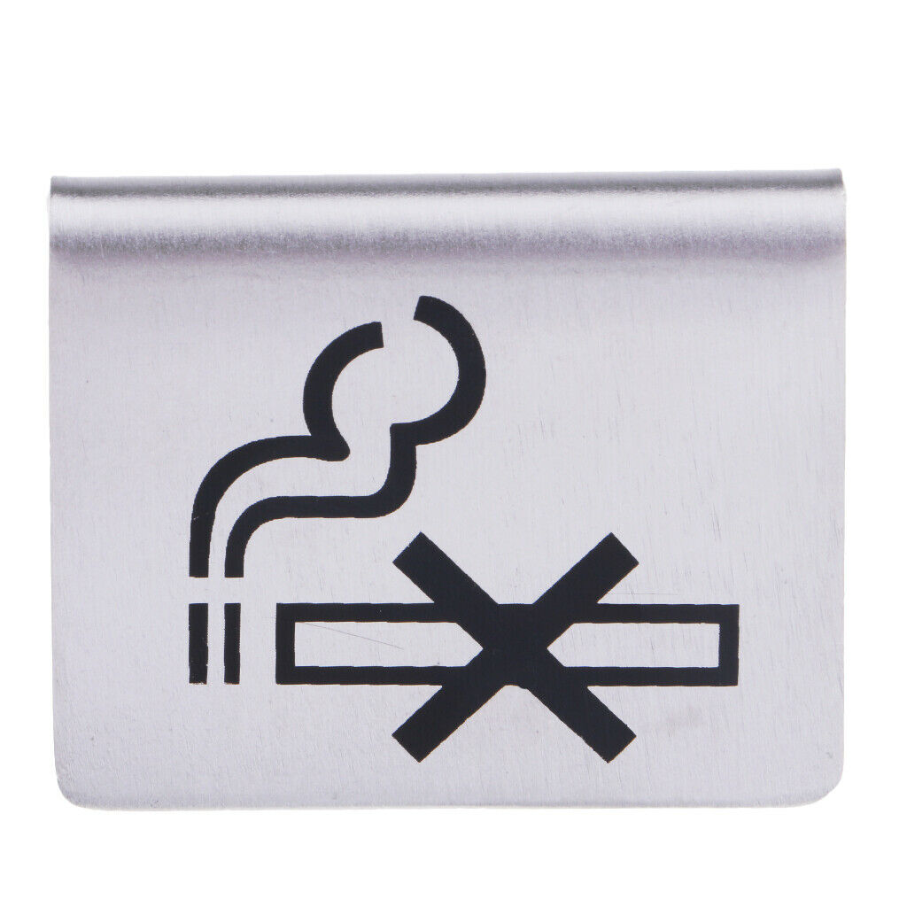 Triangle Stainless Steel No Smoking Sign Table Signs for Hotel/Office