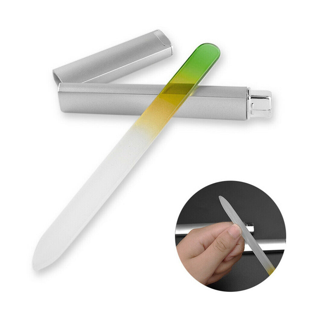 Washable  Glass Nail Files Precision UV Gel Nails Buffer Buffing Tools
