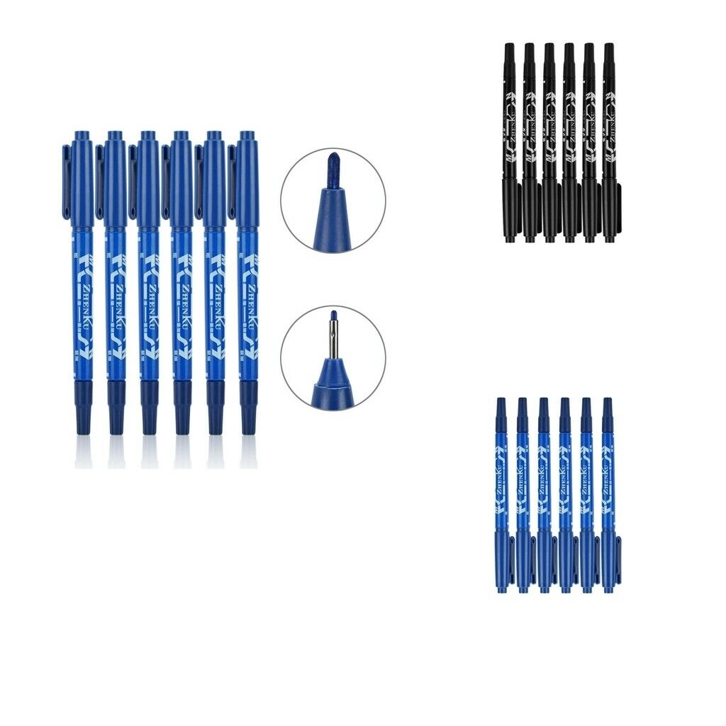 12pcs Professional Tattoo Skin Marking Pen Double Ended Fine / Thick Tip Markers