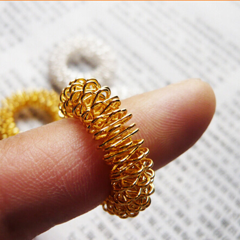 2pcs Acupressure Sujok Pain Finger Massager Circulation Ring ykJ Kt