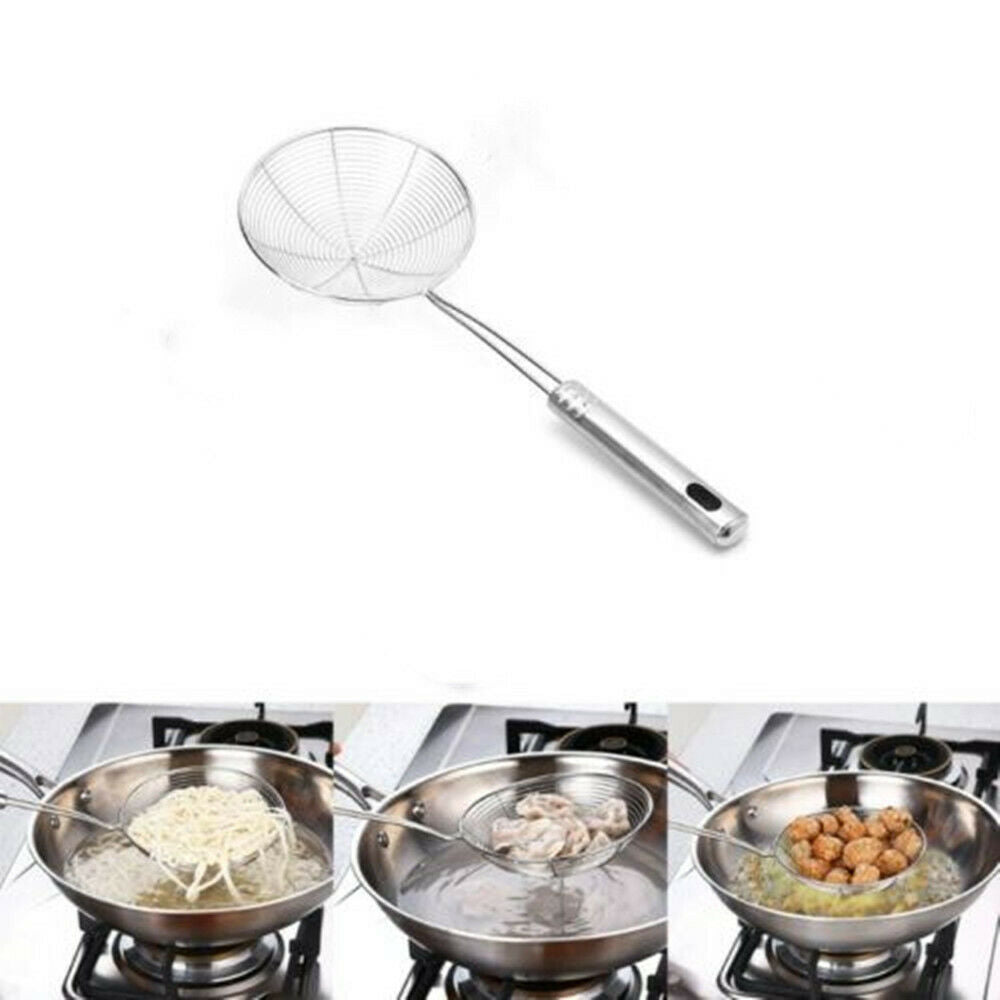 US Strainer Skimmer Stainless Steel Spider Strainer Ladle Kitchen 6 Inches Bowl