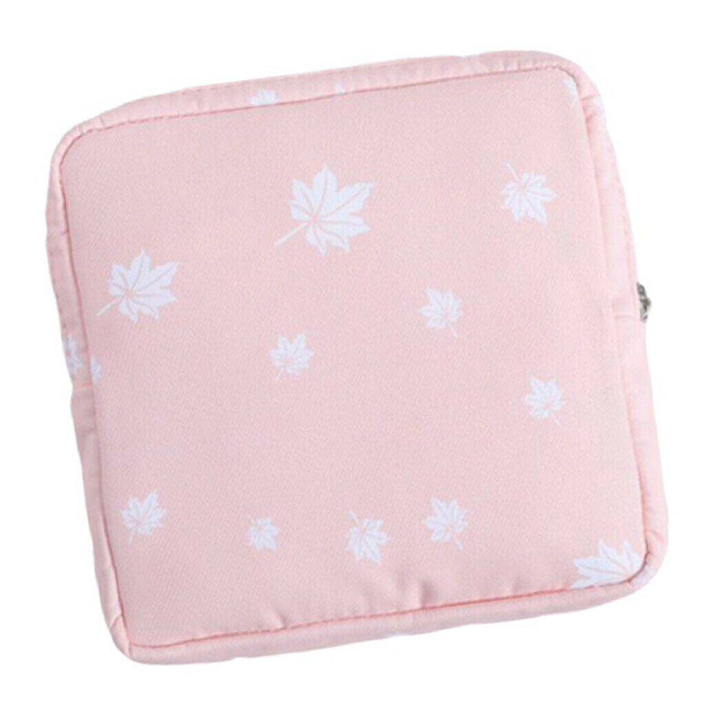 2xSanitary Napkin Bag Purse Holder Organizer Storage Bags &Zipper Traveling Pink