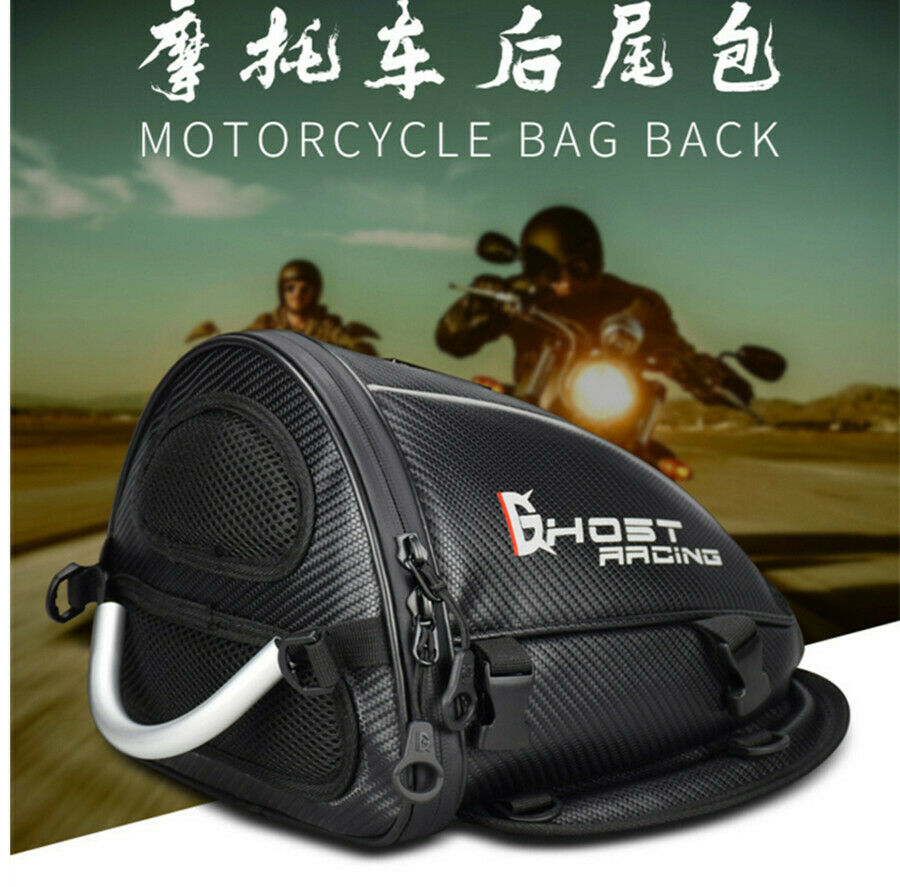 Motorcycle PULeather rear seat Tail Bag Tool bag shoulder backpack Carry Luggage