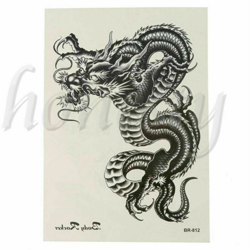 Temporary Tattoo Large DRAGON Stickers Body Art Tattoo Waterproof