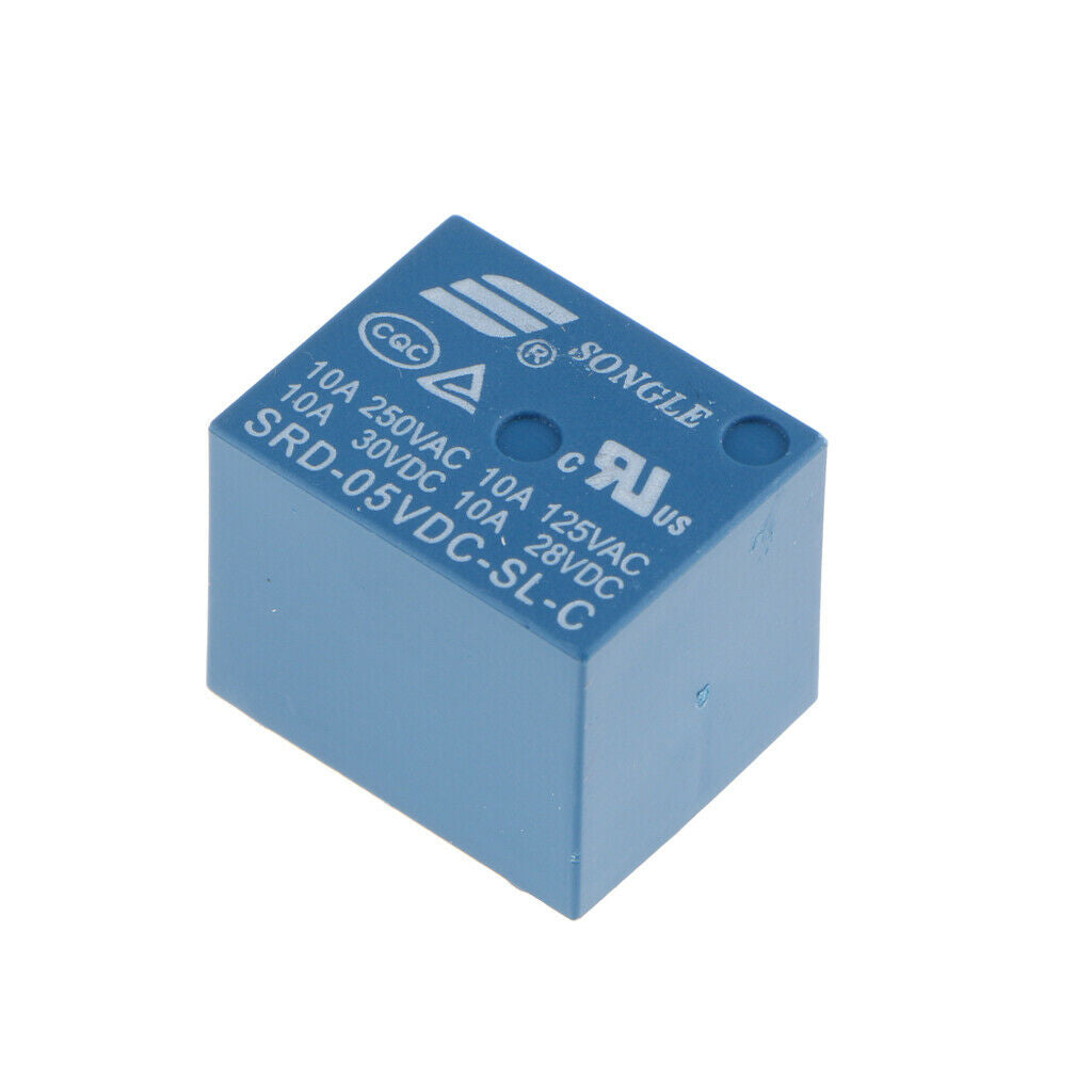 10 pieces power relay Coil voltage: DC 5V; Load capacity: 10A 250VAC