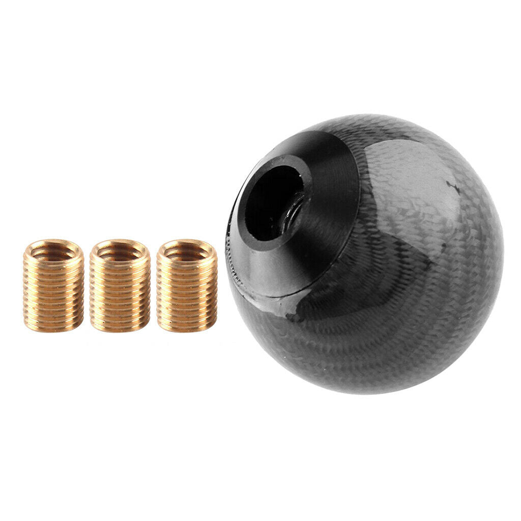 Universal Carbon Fiber Shift Knob Round Ball Gear Shift Shifter Knob Head Manual