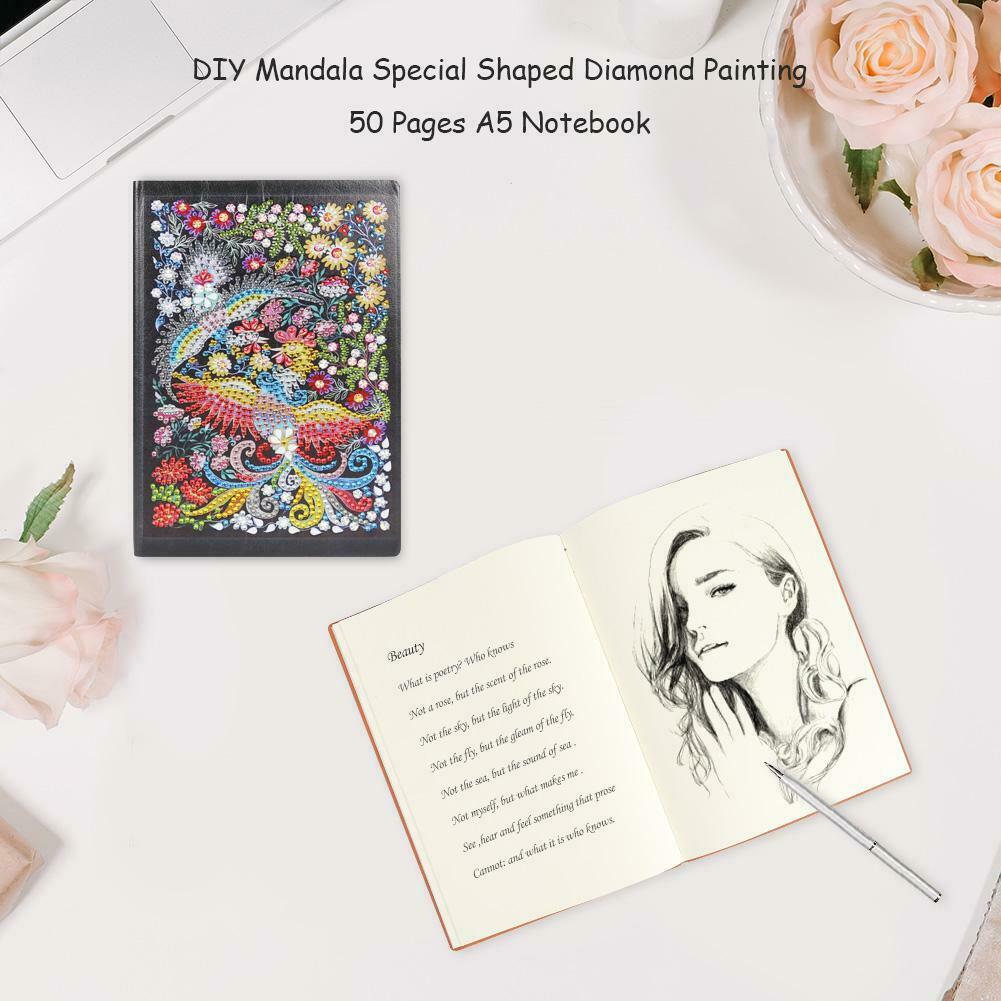 DIY Phoenix Special Shaped Diamond Painting 50 Pages A5 Notepad Notebook @