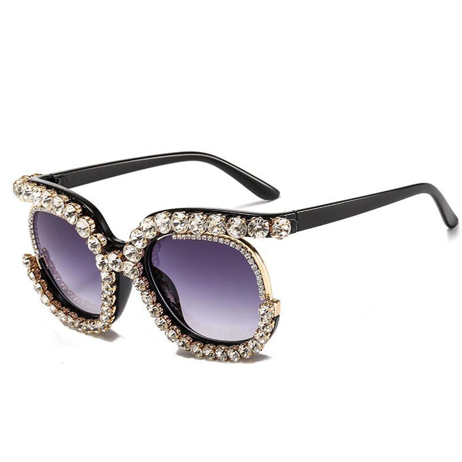 Luxury Rhinestone Cat Eye Sunglasses Women Fashion Oversize Holiday Shades UV400