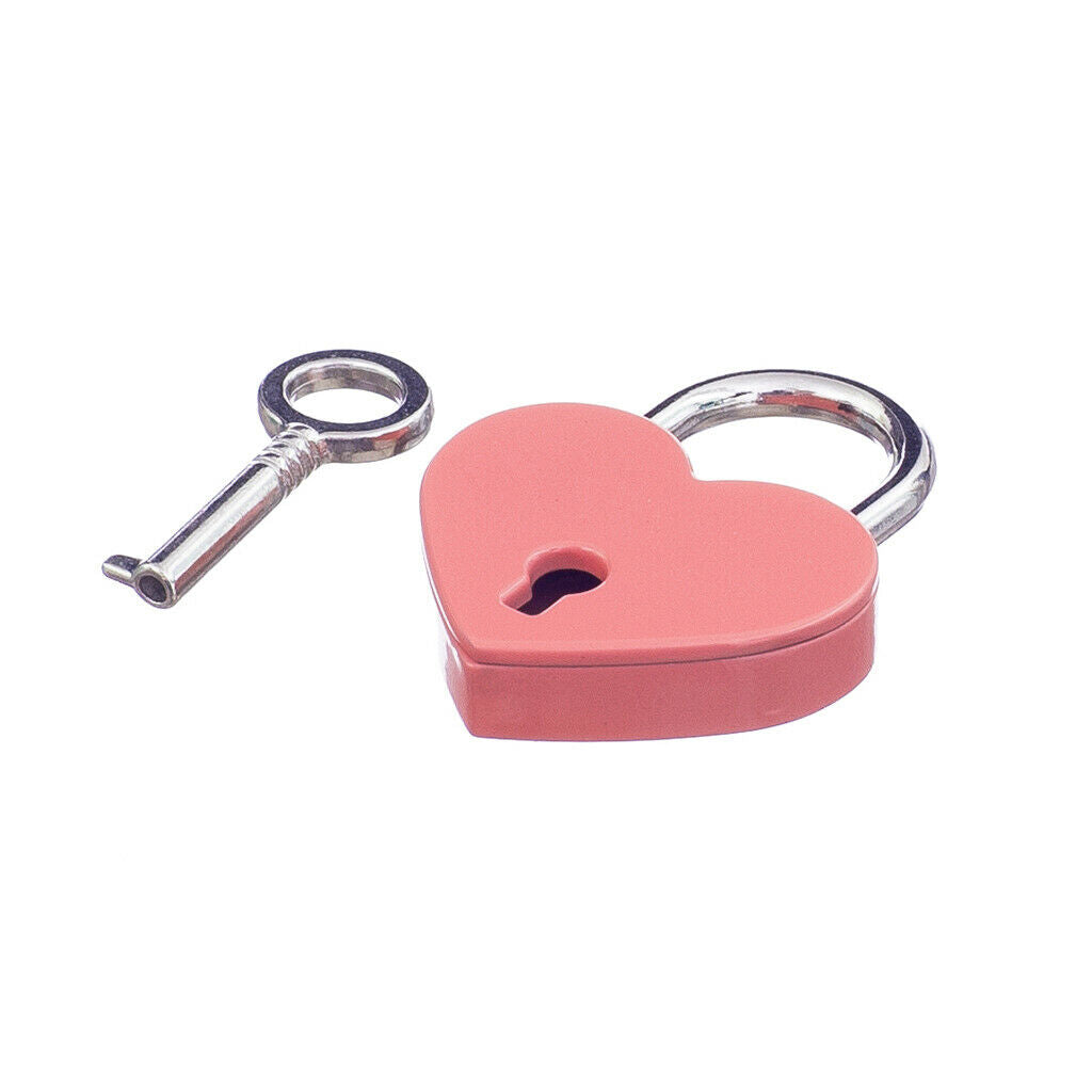 Lock Padlock Key Set for Jewelry Box Luggage Suitcase Collectibles Pink