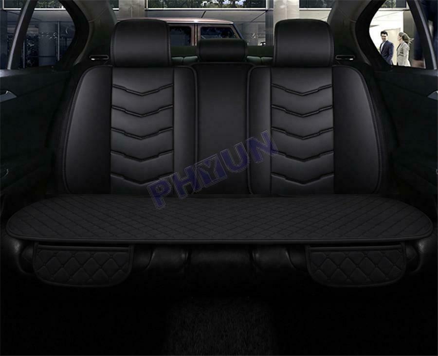 Black Short Plush Car SUV Rear Seat Cover Cushion W/ Pockets Winter Universal
