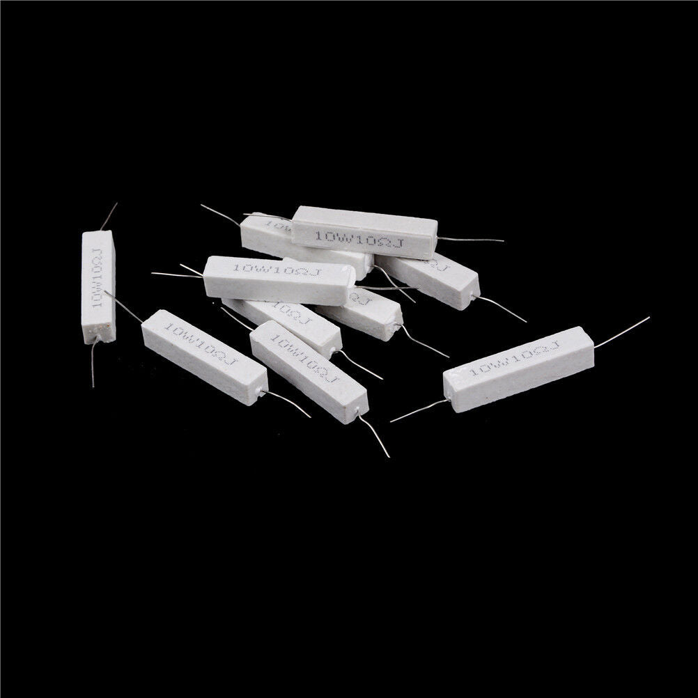 10 stücke 10 Watt 10 ohm 10R Widerstand Ceramic Cement Resistor 5% DIY KitAP SJ