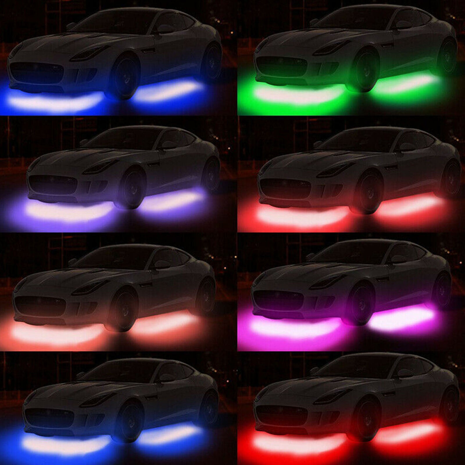 RGB Control LED Strip Under Car Tube Underglow Underbody System Neon Lights New