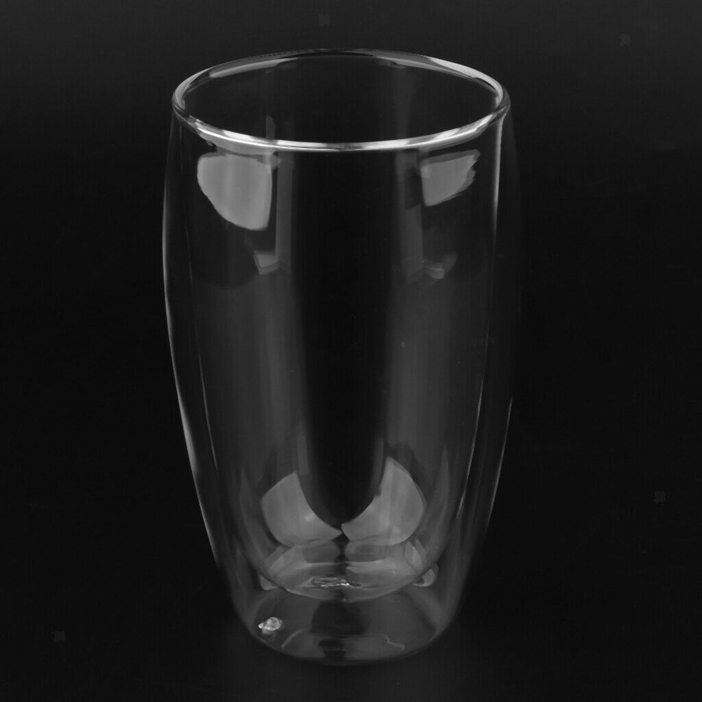 Double Layer Heat-Insulated Glass Transparent Glass Cup for Office 450ML