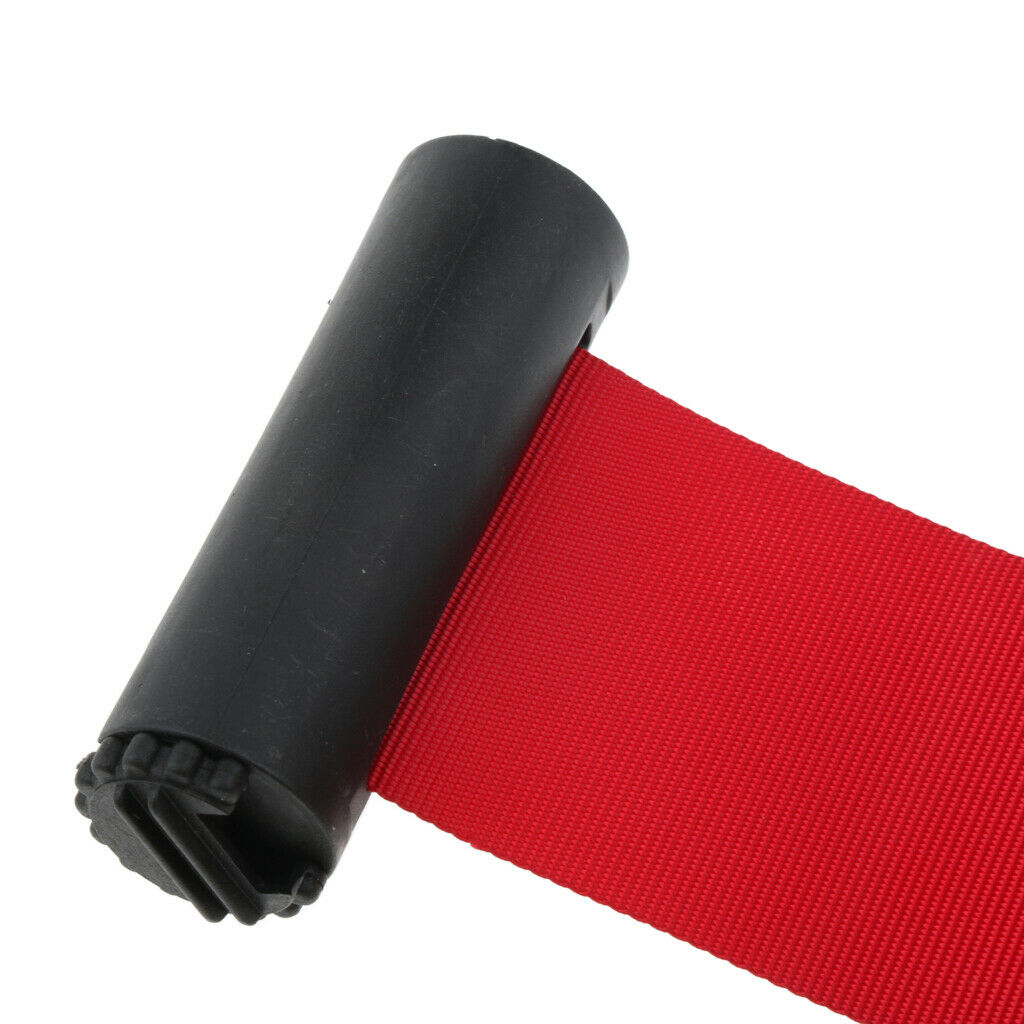 9.8ft Queue Barriers Crowd Control Retractable Belt Stanchion  - Red