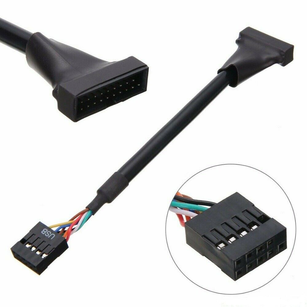 USB 3.0 20Pin Male to Motherboard USB 2.0 9Pin Female Converter Cable Adapter UK
