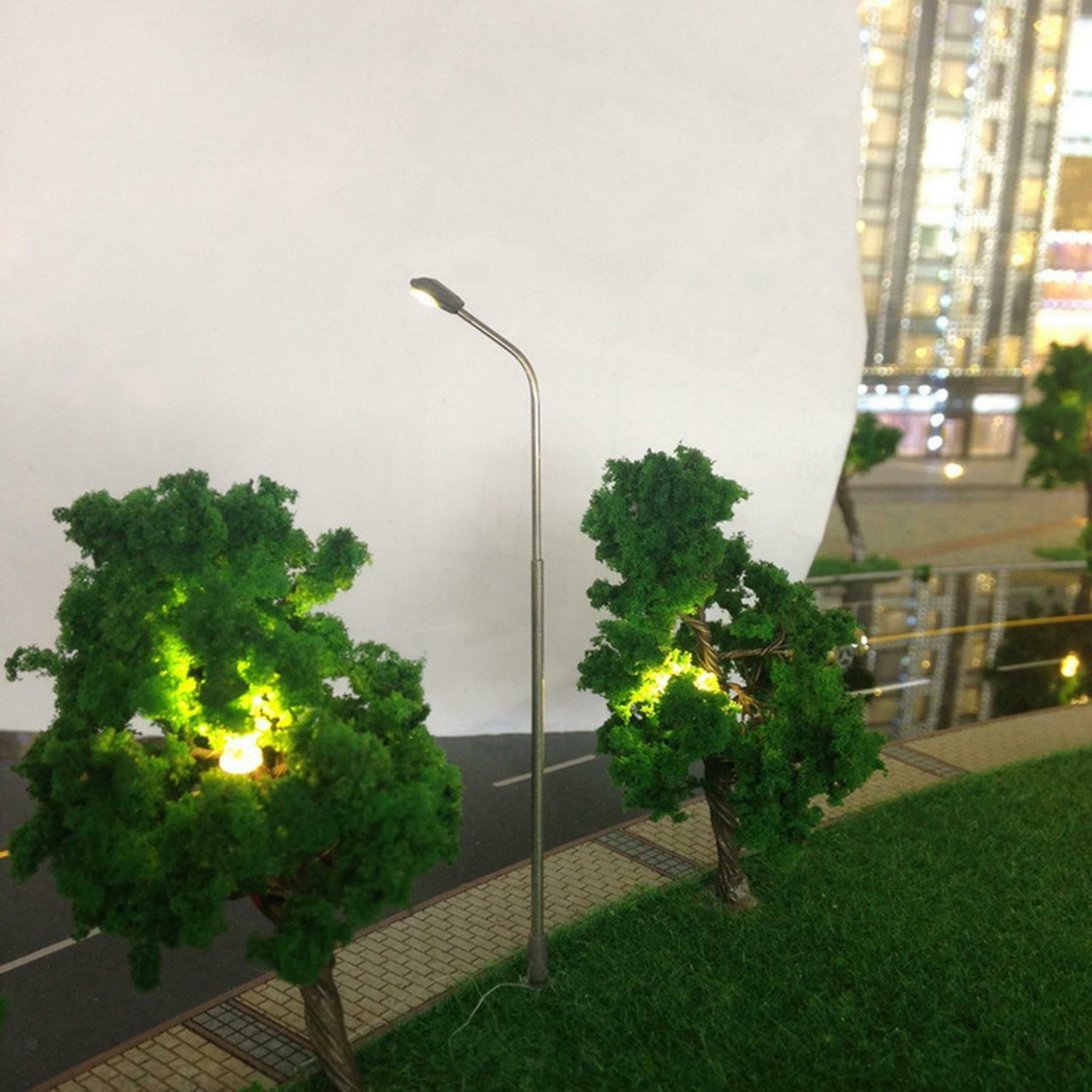 Set of 10 Mini Railroad LED Light Garden Micro Landscape Lamppost 1:150