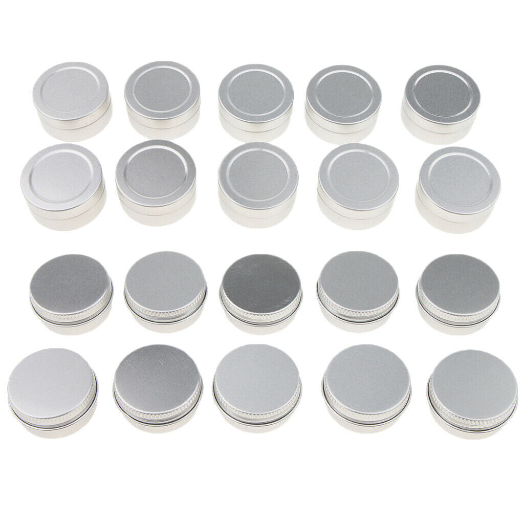 20 Pieces 10ml Empty Makeup Container Refillable Aluminum Cosmetic Jars