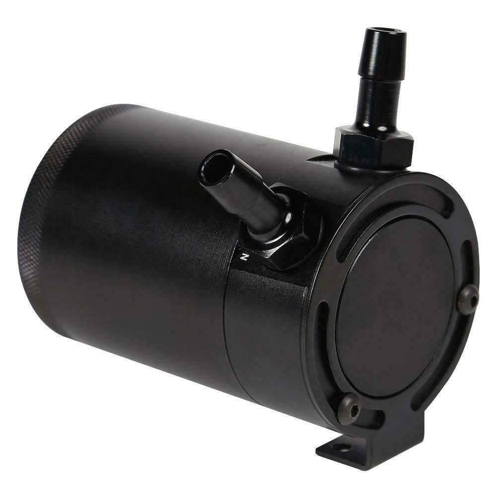 Baffled Billet Aluminum Oil Catch Can 2 Port Oil Catch Tank Reservoir Universal