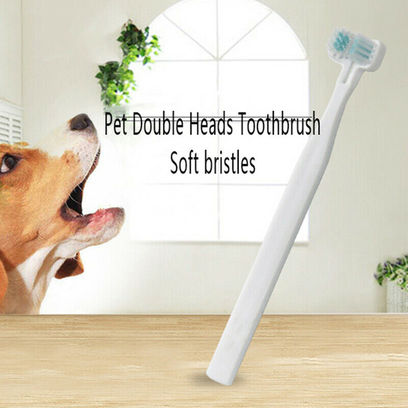 Double Heads Teeth Brushing Breath Freshener Oral Care for Dog Cat Kitten:0J.DD