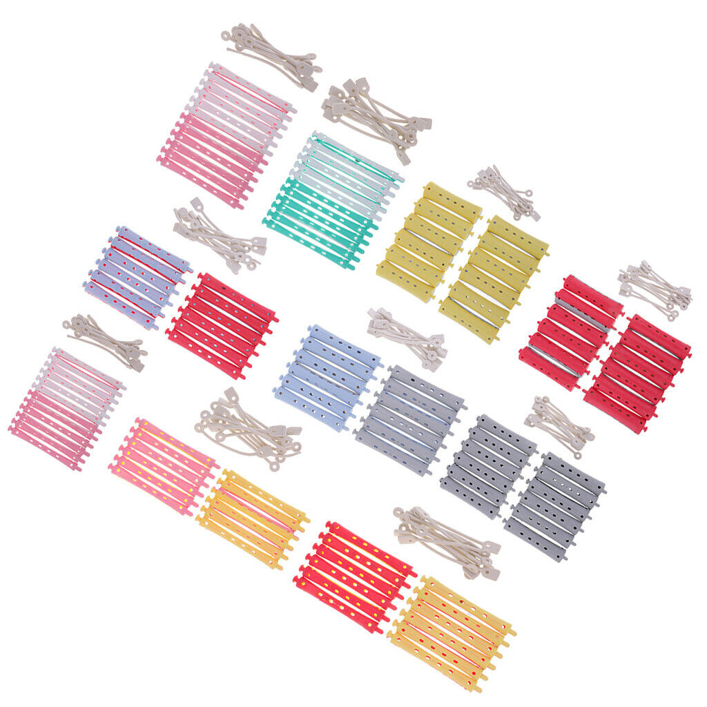 72 Pieces Plastic Mixed Size Perming Rods DIY Waves Pin Curls Perm Rollers Tools