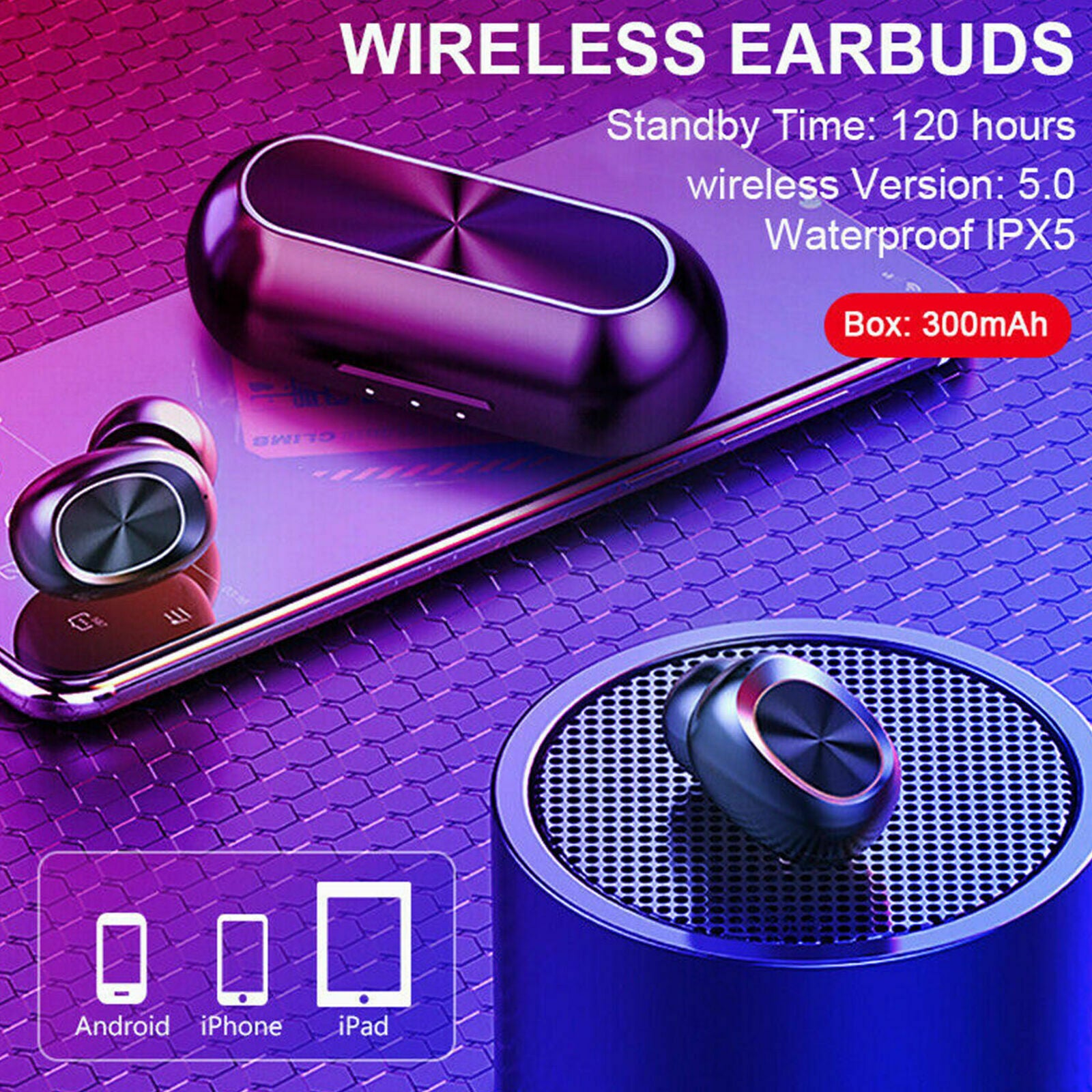 Stereo Mini Earbuds TWS Headphones Bluetooth 5.0 HeadsetWireless Earphones