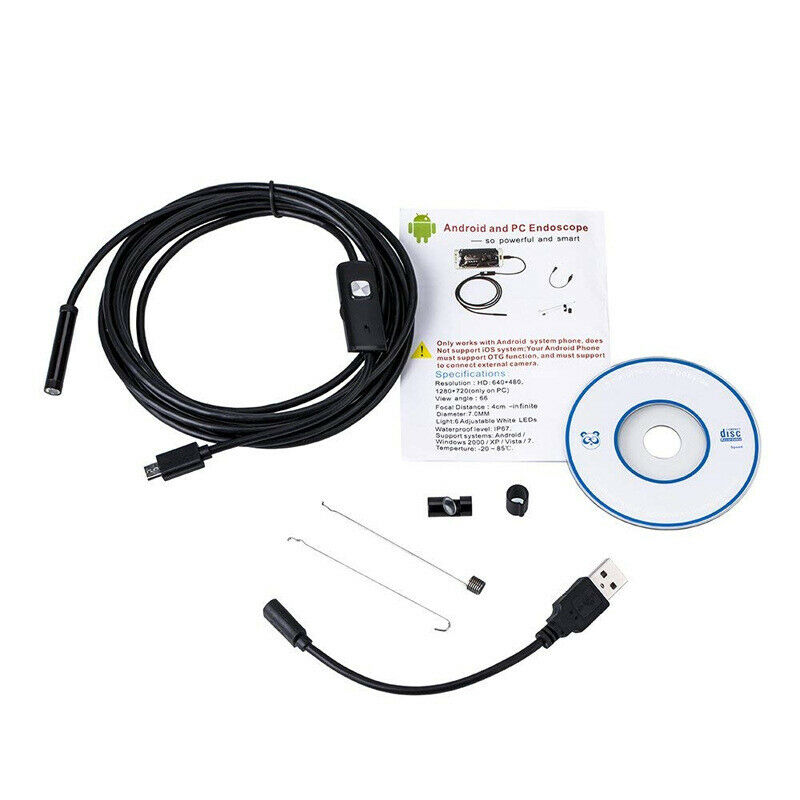 5.5Mm Usb Endoscope Industrial Auto Repair Probe Waterproof Camera Cord 1 Meter