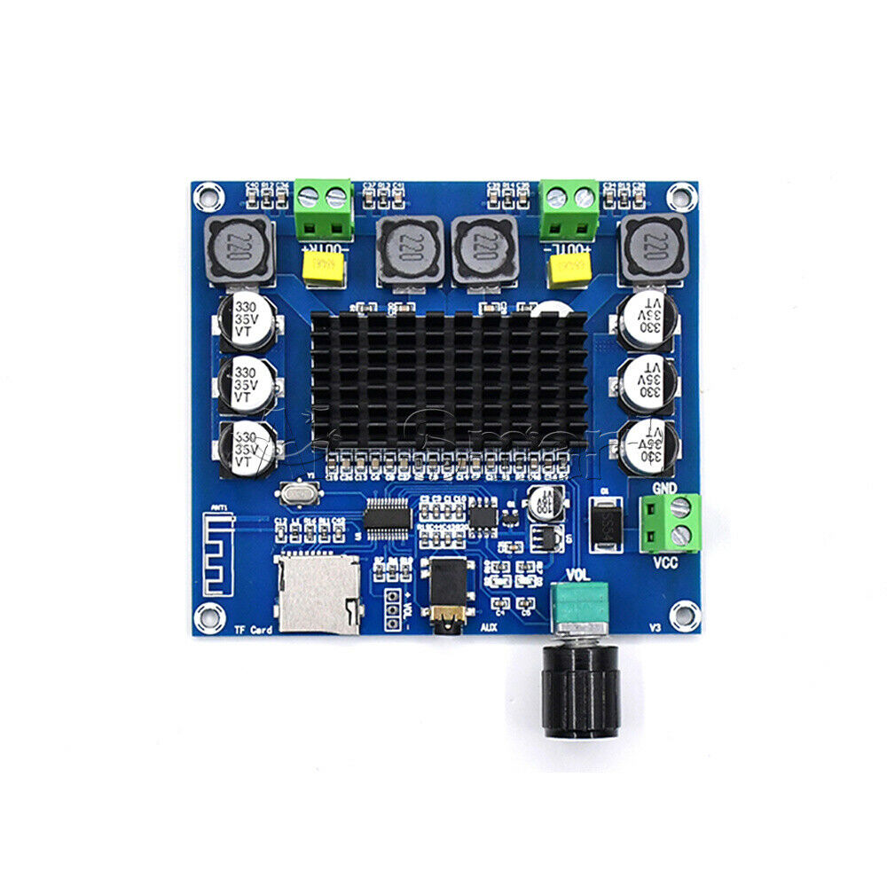 XH-A105 Bluetooth 5.0 Power Amplifier Board AUX TF TDA7498 Dual Channel 100W* 2