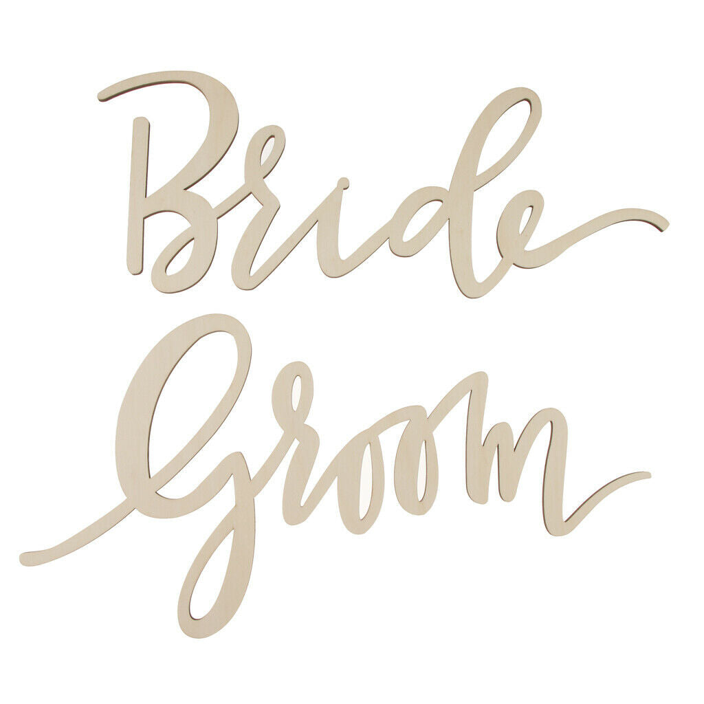 2pcs/Set Bride Groom Wooden Chair Banner Sign Wedding Engagement Photo Prop