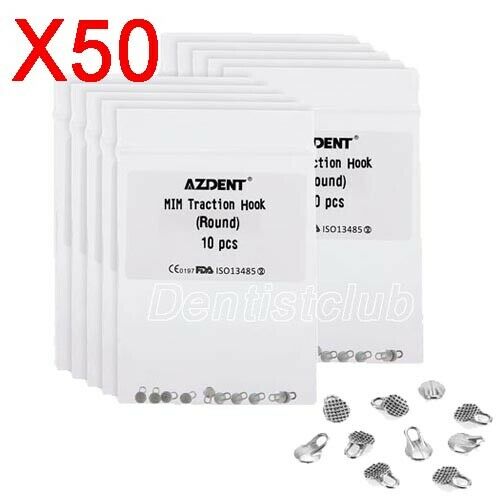 50X Dental Orthodontic Consumables Round Bondable Traction Hook Lingual Button