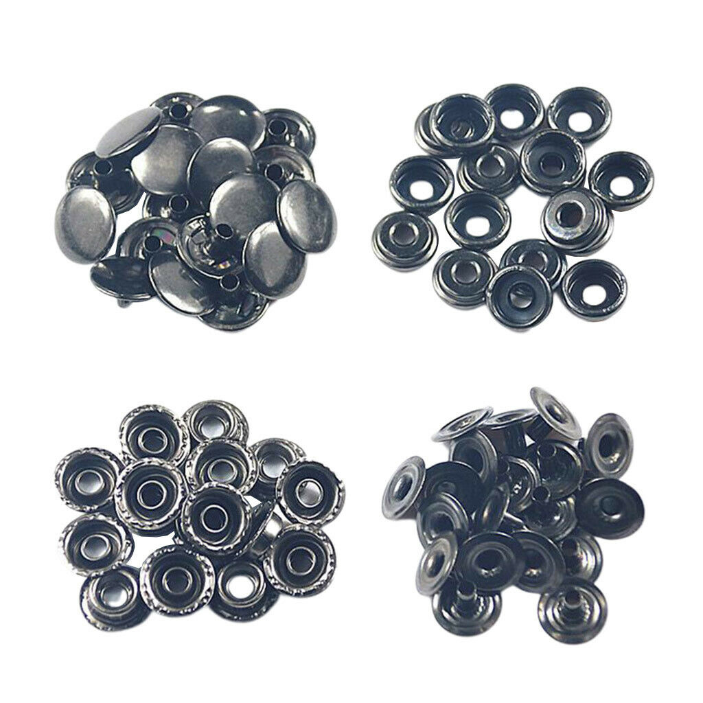 50x Snap Fasteners Press Stud Rivets Button Sewing Leather Down Jacket Bag