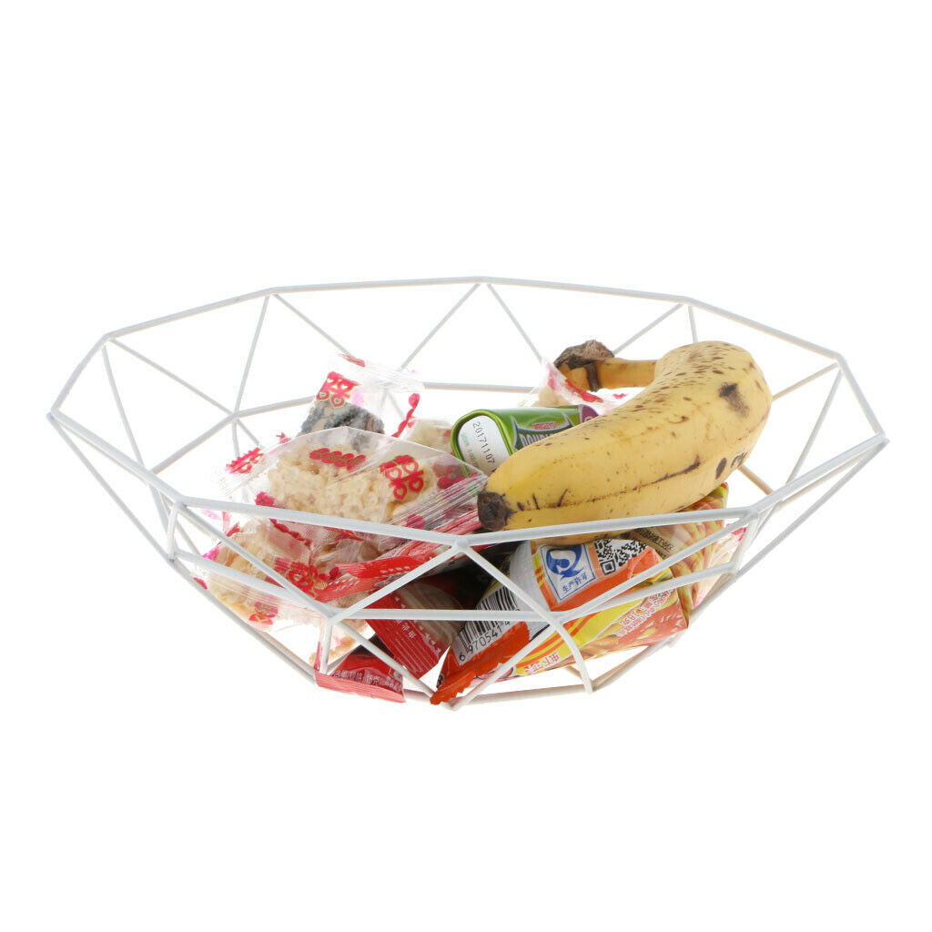 Fruit Basket Stand Sturdy Iron Storage Bowl Rack Display Organizer Decor