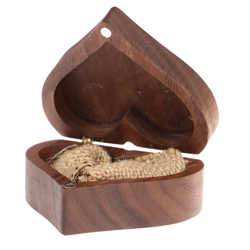Wood Rings Jewelry Organizer Display Case  Storage Wedding Lover Walnut B.l8