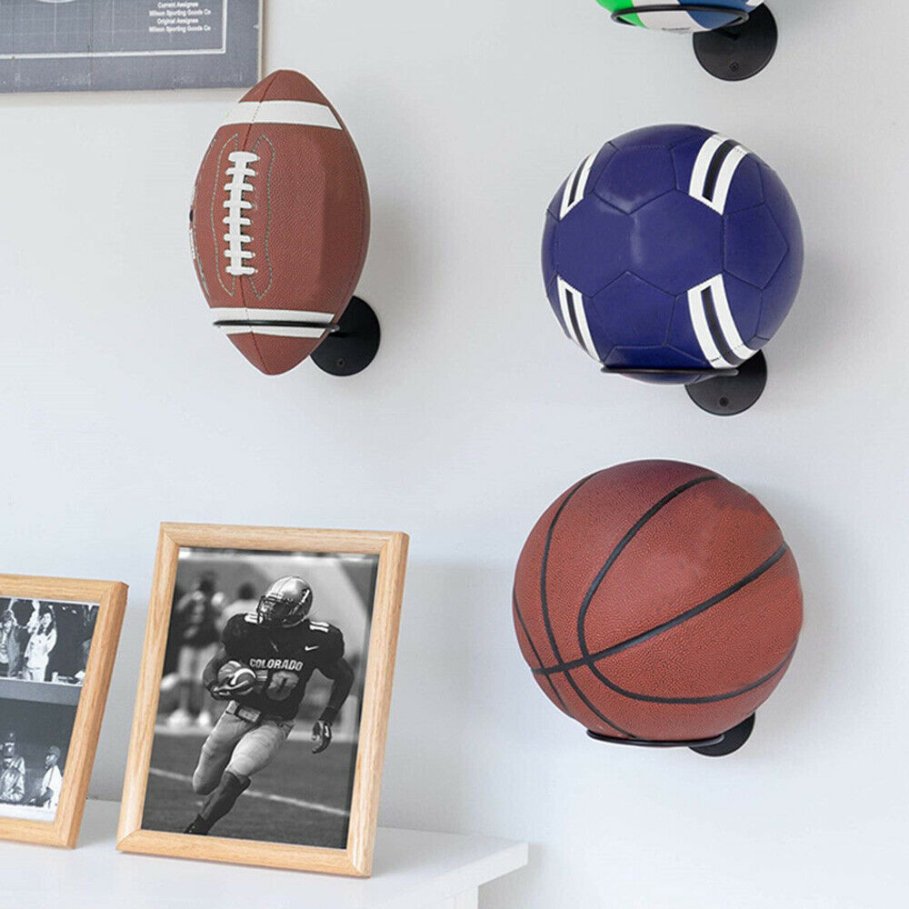 Wall Mounted Metal Ball Rack Holder Basketball Football Hoop Display Storage