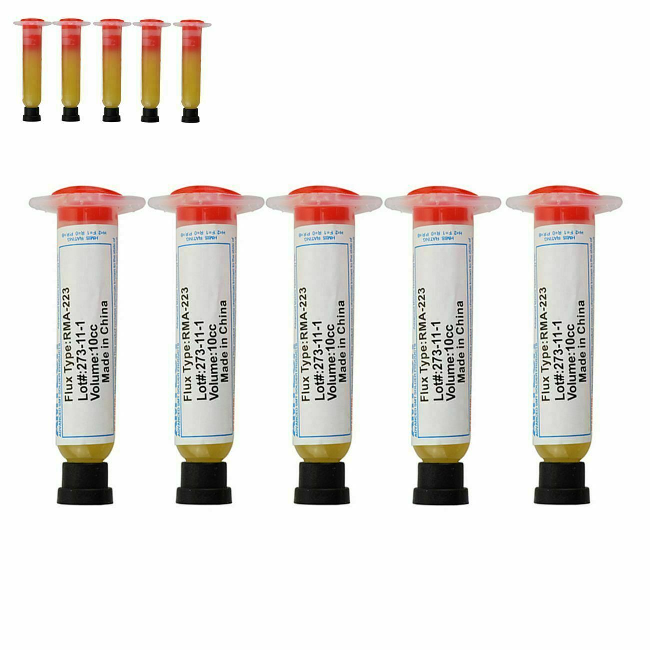 5pcs 10cc RMA-223 BGA Syringe Solder Paste Flux Grease Soldering Paste Tool