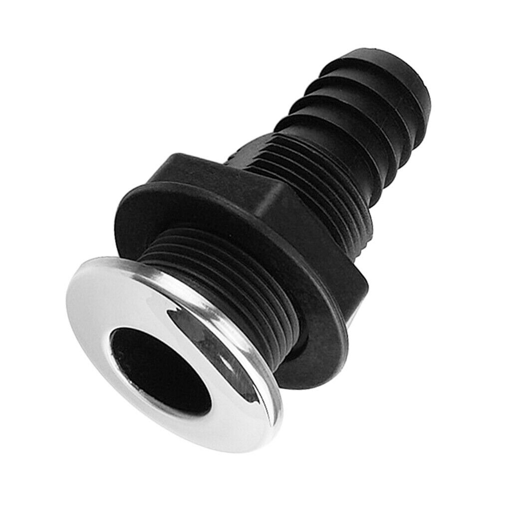 20mm Black Plastic Thru-Hull Bilge Pump and Aerator Hose Fitting Boats Parts