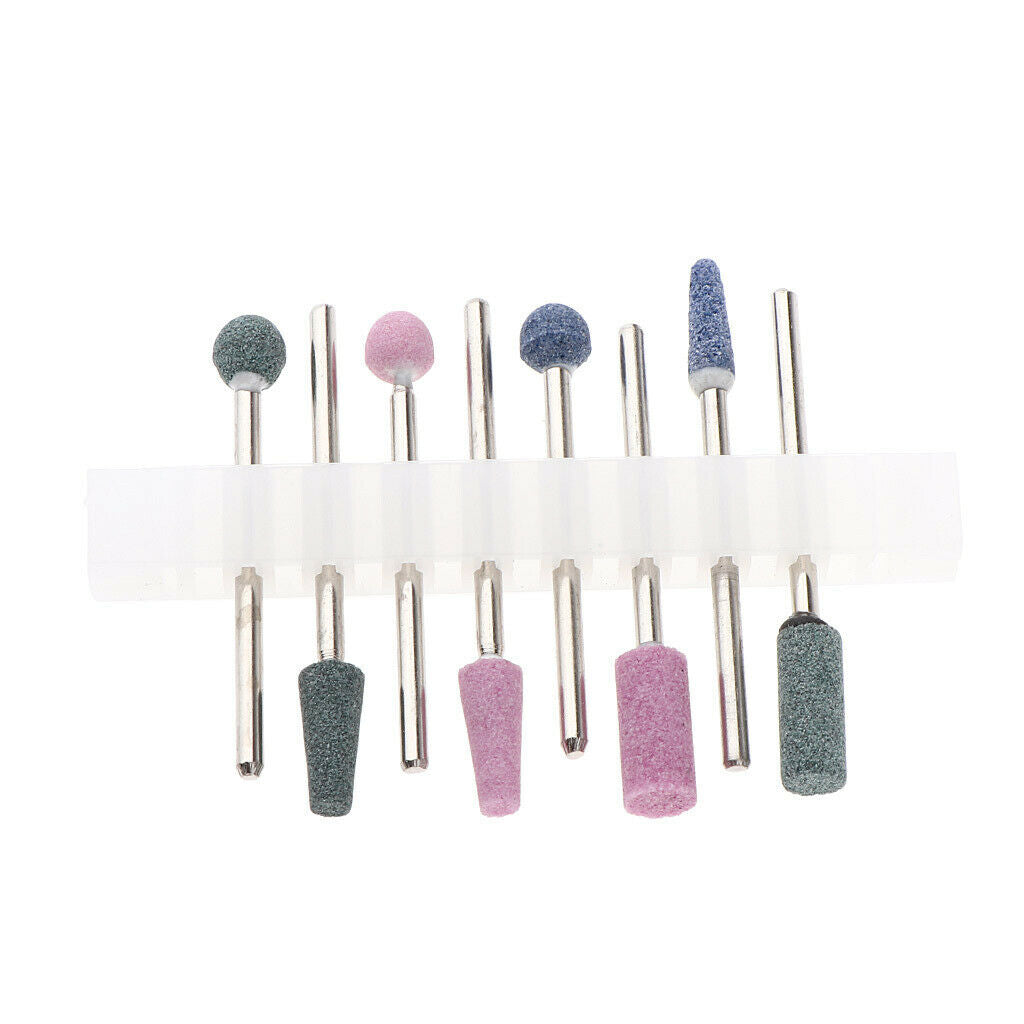 8 Pcs Rotary Burrs Nail Files Cuticle Drill Cleaner Salon Manicure