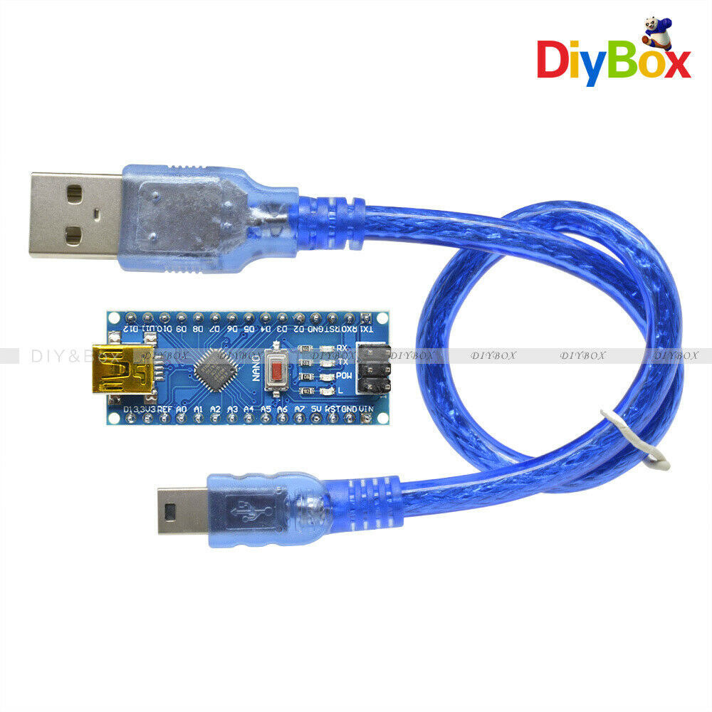 2PCS Mini USB Nano V3.0 ATmega328 16M 5V Micro-controller CH340G board F Arduino