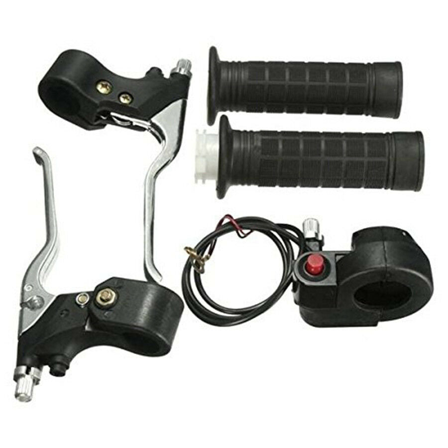 Motorcycle Dirt Bike Hand Grips Kill Stop Switch Twist Throttle Brake Levers Kit