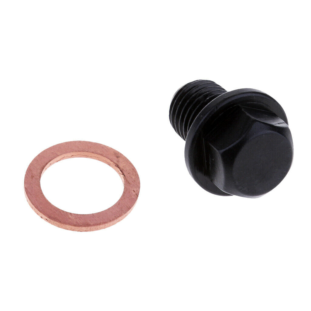 Oil Drain Plug Bolt For YAMAHA FZ FJ MT 09 YZF-R1 R6 TRX850 Black
