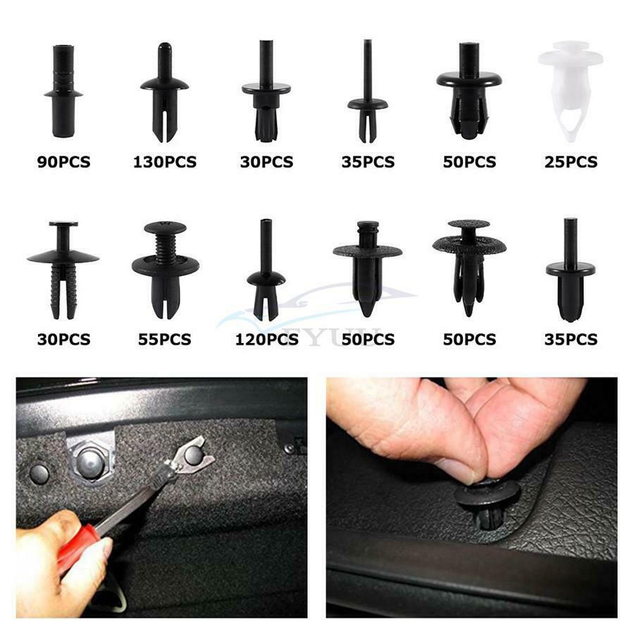 700Pcs Plastic Push Pin Rivets Fasteners Fender Bumper Clips +6Pcs Remover Tools