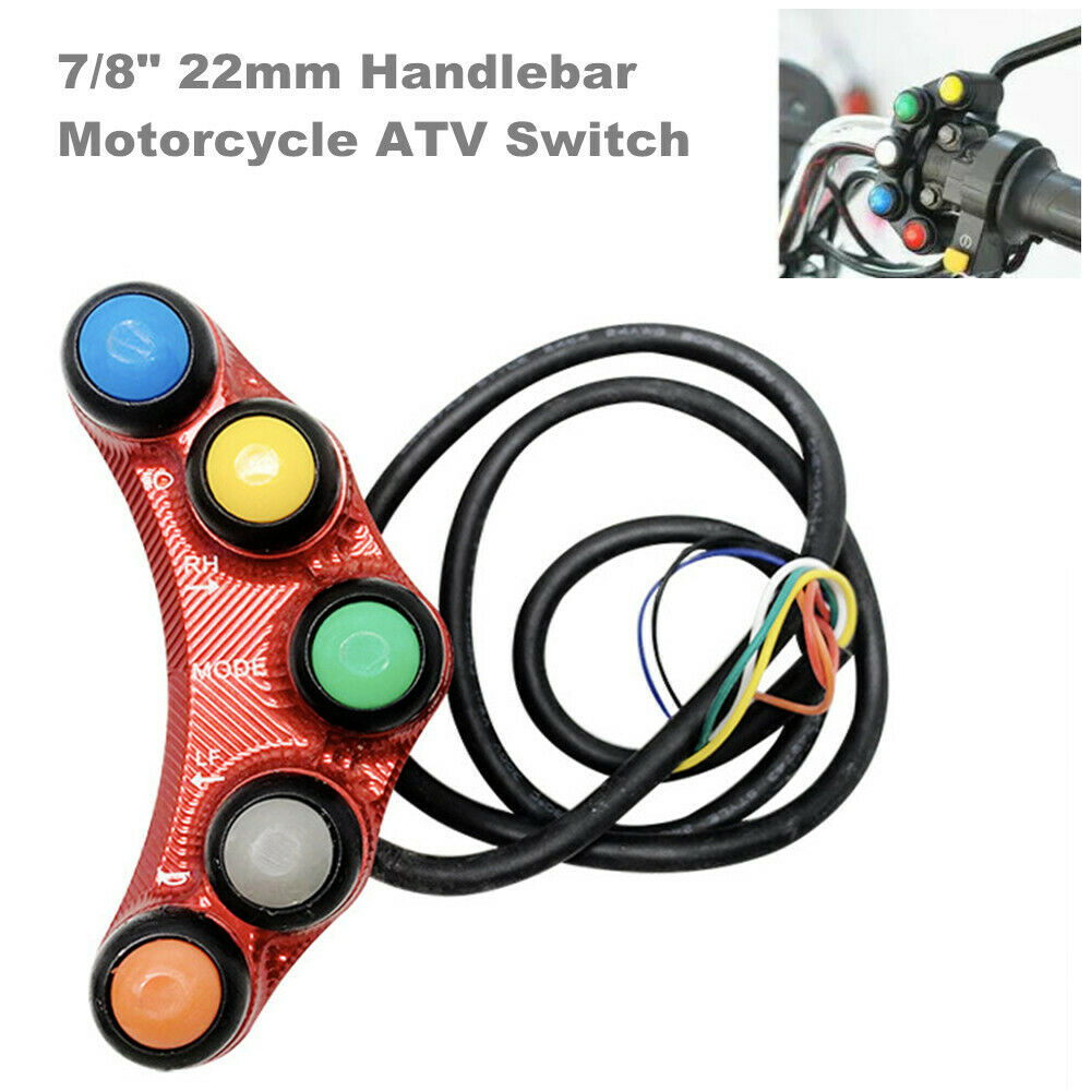Motorcycle ATV Switch 7/8" Handlebar ON-OFF Turn Signal Headlight Horn Button